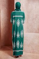 Vêtements hijab CRÈME ROBE MODESTE À MOTIFS T 5232