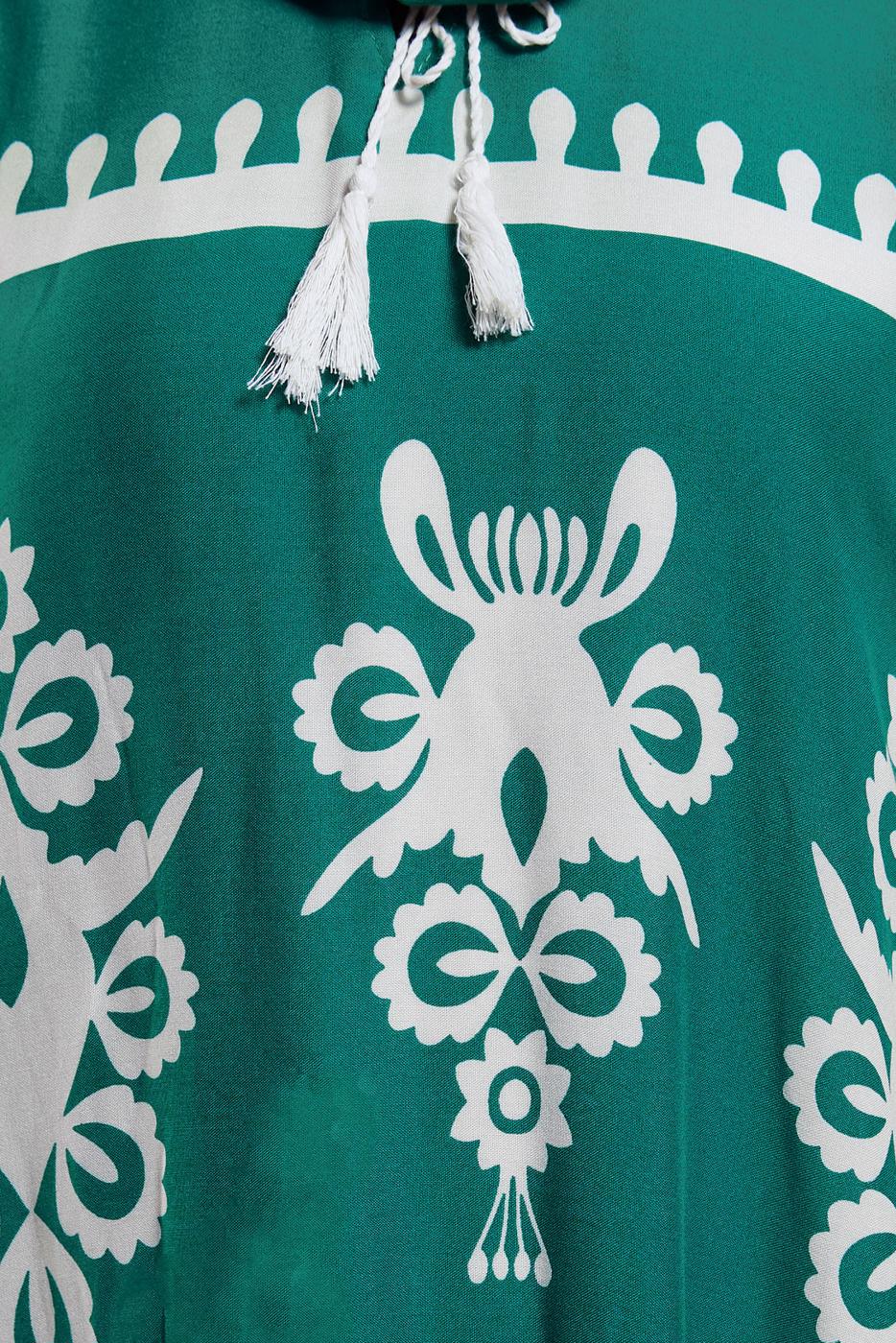 Vêtements hijab CRÈME ROBE MODESTE À MOTIFS T 5232