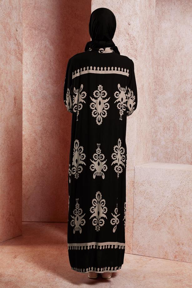 Vêtements hijab VISON ROBE MODESTE À MOTIFS T 5232 - TRENDTESETTÜR