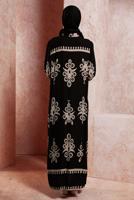 Tesettür giyim VİZON DESENLİ TESETTÜR ELBİSE T 5232 