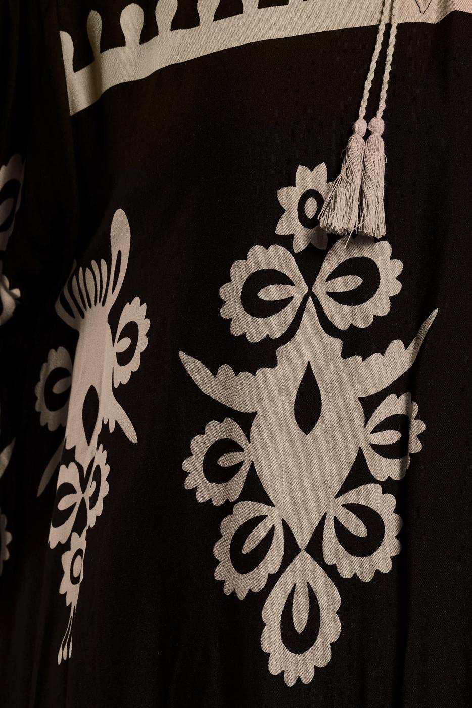 Tesettür giyim VİZON DESENLİ TESETTÜR ELBİSE T 5232 