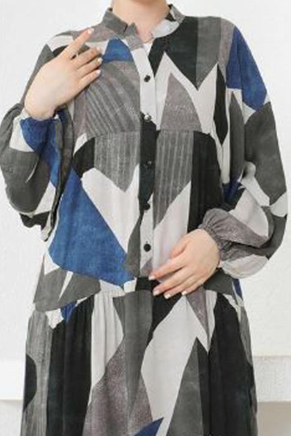 Tesettür giyim SİYAH VİSKON TESETTÜR ELBİSE T 5348