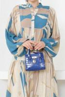 Tesettür giyim MAVİ VİSKON TESETTÜR ELBİSE T 5348