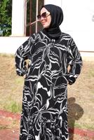 Vêtements hijab NOIR ROBE GRANDE TAILLE À MOTIFS T 5871