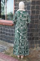 Vêtements hijab VERT ROBE GRANDE TAILLE À MOTIFS T 5871