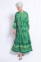 Vêtements hijab VERT ROBE EN VISCOSE À MOTIFS T 5893