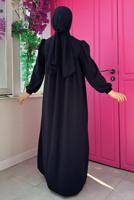 Tesettür giyim SİYAH BEBEKLİ ANNE ELBİSESİ T 6983