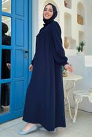 Tesettür giyim LACİVERT BEBEKLİ ANNE ELBİSESİ T 6983