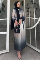 Vêtements hijab NOIR ROBE PLISSÉE CEINTURE T 7285