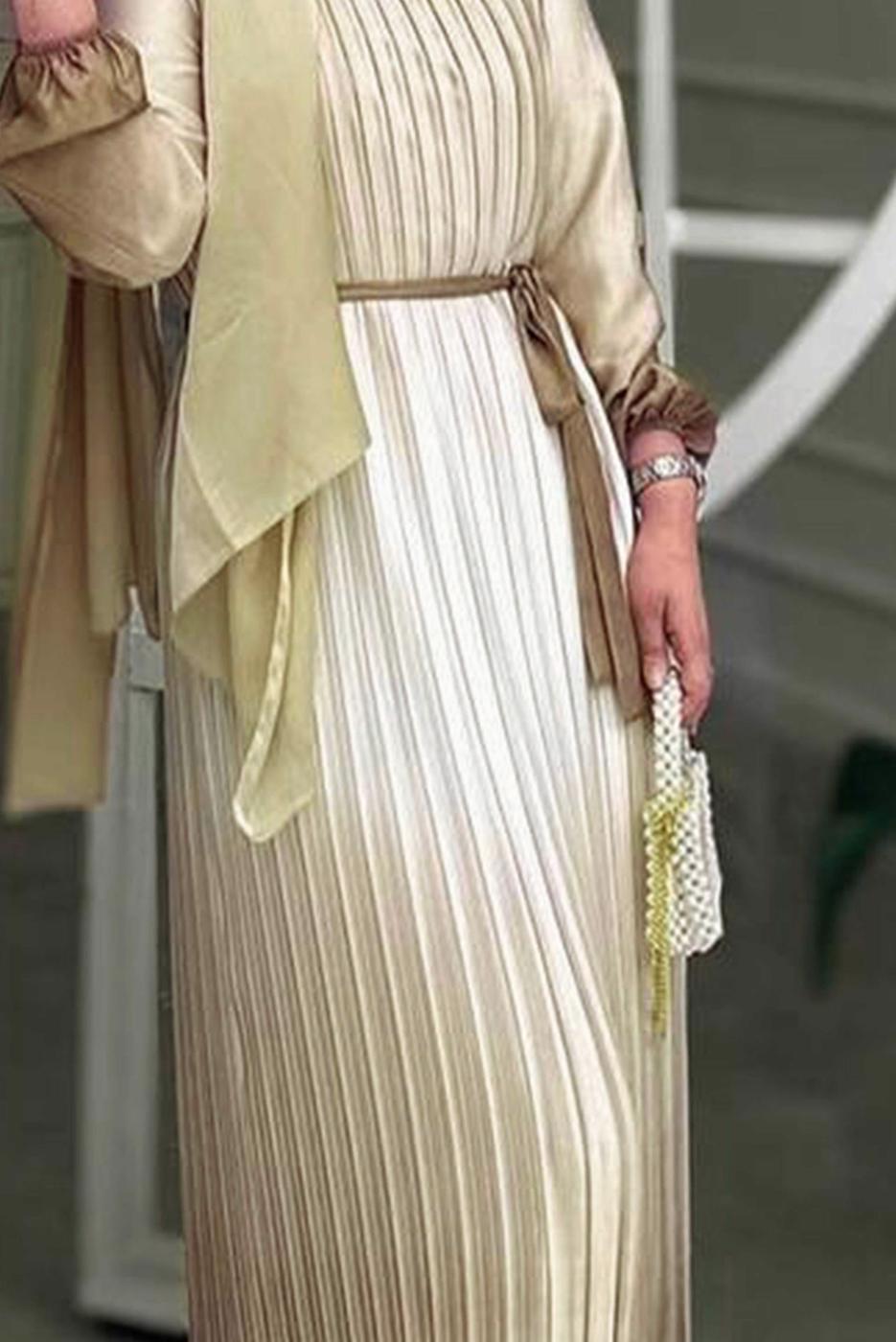Vêtements hijab OR ROBE PLISSÉE CEINTURE T 7285