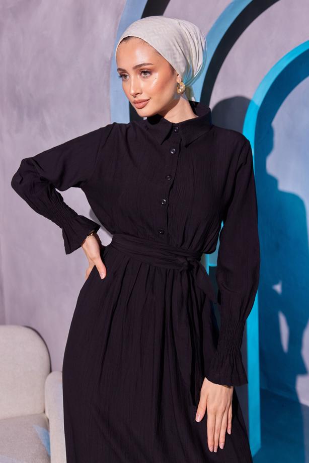 knee length dresses for ladies Black Silhouette Long Midi Karen Michelle Dress Modest Dress Sexy Dress Layering Dress Slimming Dress tznius Dress Shabbos Dress Plus Size Xs