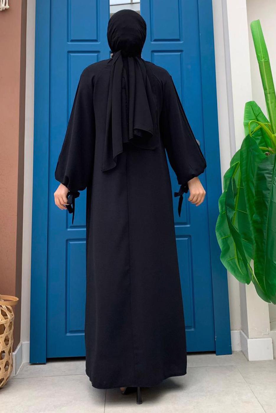Vêtements hijab NOIR ROBE MODESTE T 8183
