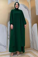 Vêtements hijab VERT ROBE MODESTE T 8183