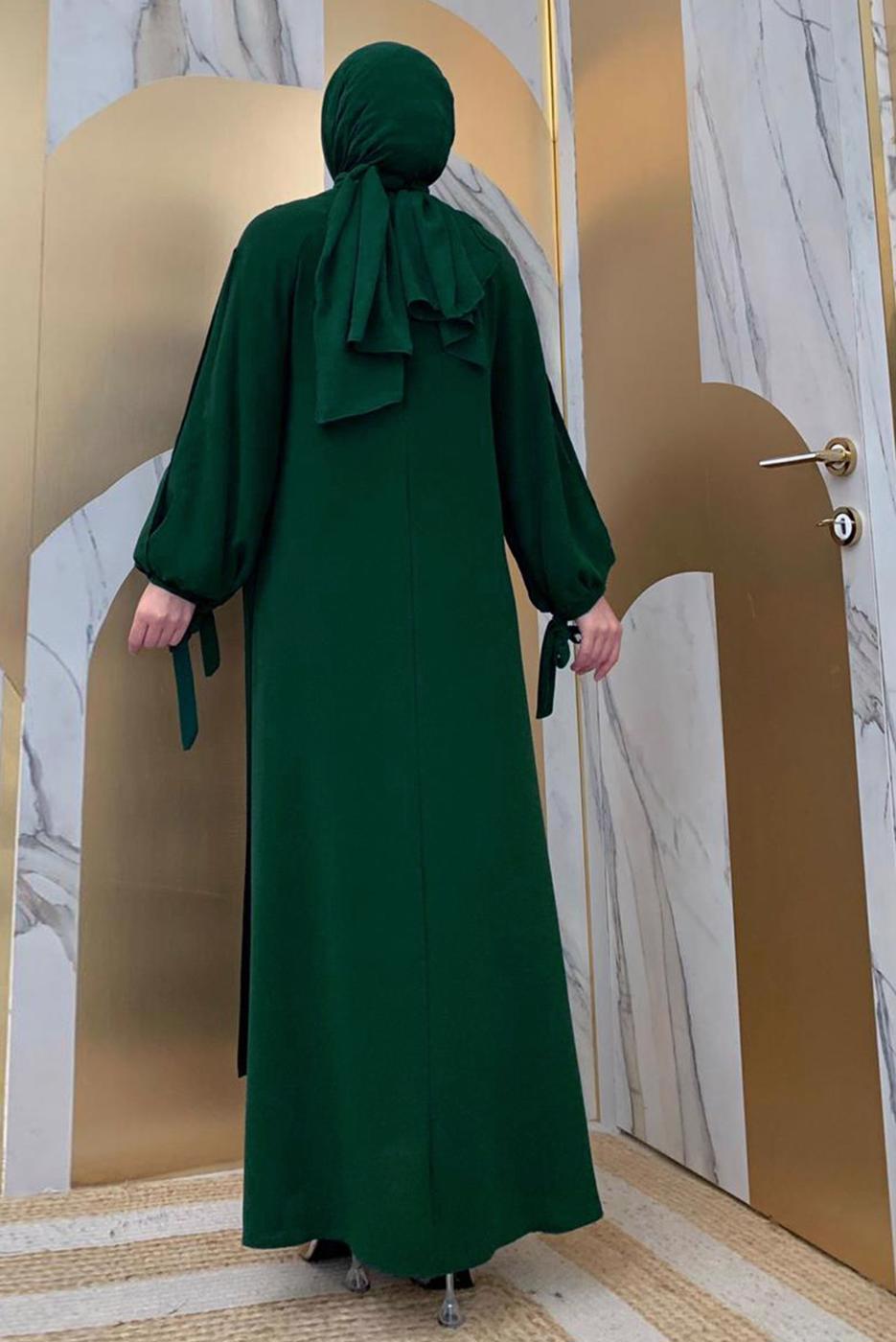 Vêtements hijab VERT ROBE MODESTE T 8183