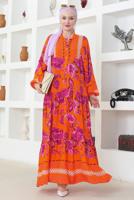Vêtements hijab ORANGE ROBE À MOTIFS T 8717