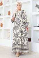 Vêtements hijab GRIS ROBE À MOTIFS T 8733