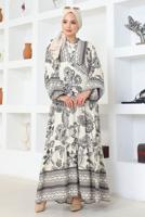 Vêtements hijab GRIS ROBE À MOTIFS T 8733