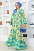 Vêtements hijab VERT ROBE À MOTIFS T 8733