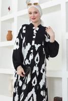 Vêtements hijab NOIR ROBE SALAS À MOTIFS T 8740
