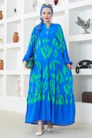 Vêtements hijab BLEU ROBE SALAS À MOTIFS T 8740