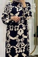 Vêtements hijab NOIR ROBE À MOTIFS T 8748