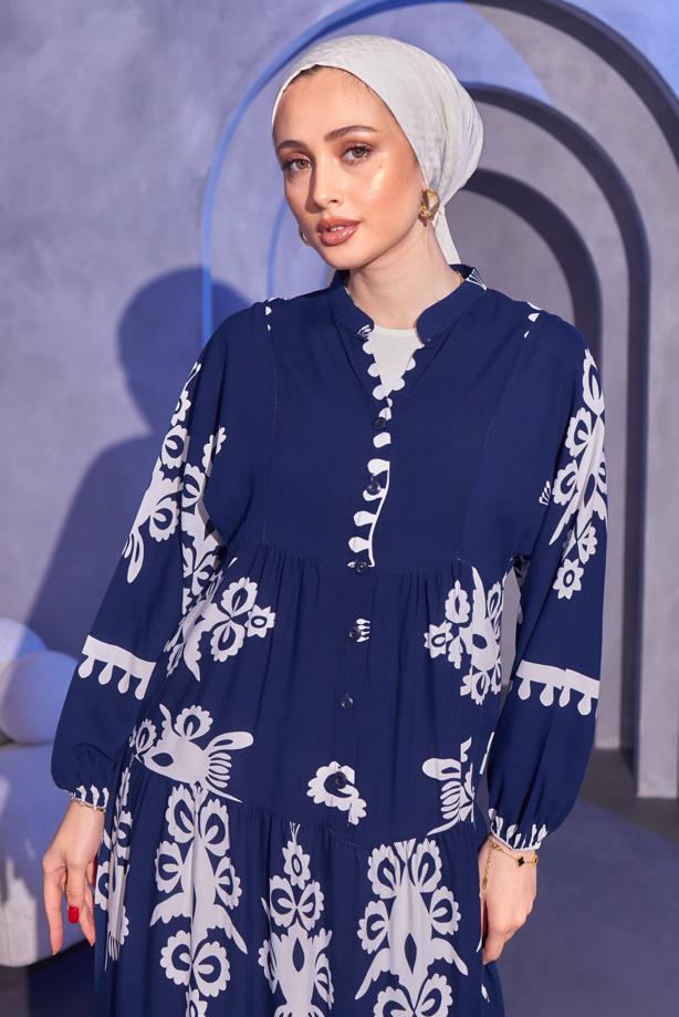 PATTERNED MODEST DRESS | TRENDTESETTR