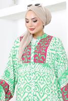 Vêtements hijab VERT ROBE SALAS À MOTIFS T 9753