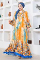 Vêtements hijab JAUNE ROBE SALAS À MOTIFS T 9754