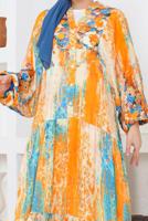 Vêtements hijab JAUNE ROBE SALAS À MOTIFS T 9754