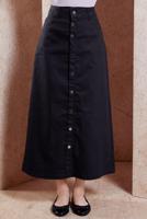 Hijab clothing BLACK BUTTON DETAILED SKIRT T 0132