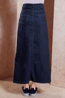 Tesettür giyim LACİVERT DÜĞME DETAYLI KOT ETEK T 0132