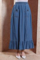 Vêtements hijab BLEU MARINE JUPE LONGUE EN JEAN T 1332