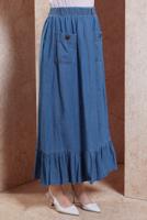 Vêtements hijab BLEU MARINE JUPE LONGUE EN JEAN T 1332