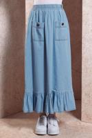 Vêtements hijab BLEU JUPE LONGUE EN JEAN T 1332