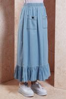 Vêtements hijab BLEU JUPE LONGUE EN JEAN T 1332