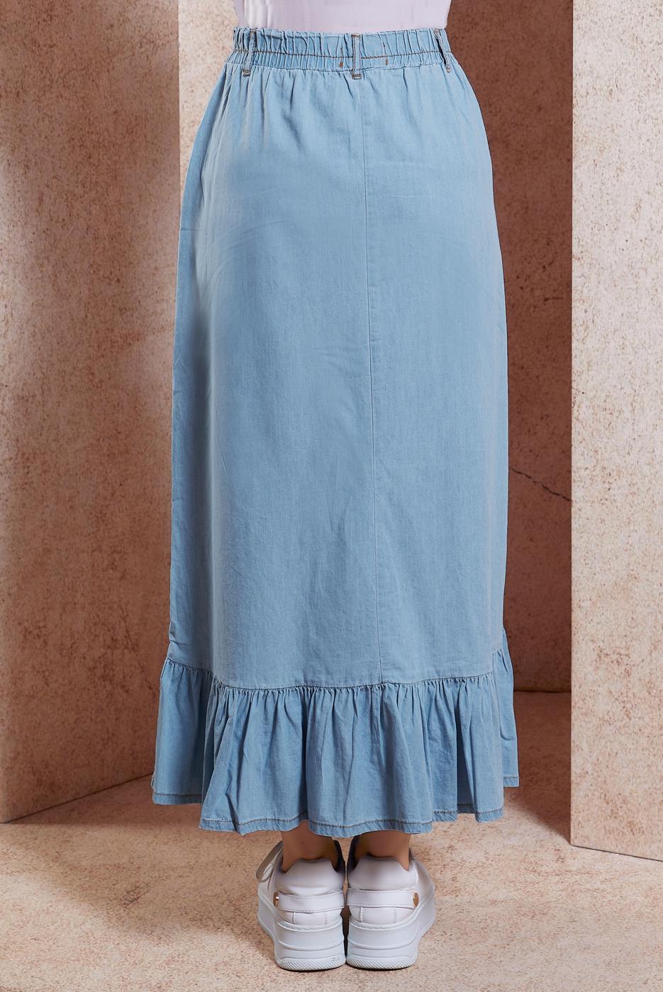 Vêtements hijab BLEU JUPE LONGUE EN JEAN T 1332