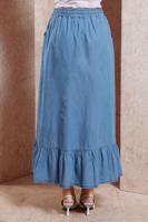 Vêtements hijab BLEU JUPE EN JEAN DÉTAILLÉE À VOLANTS T 3332