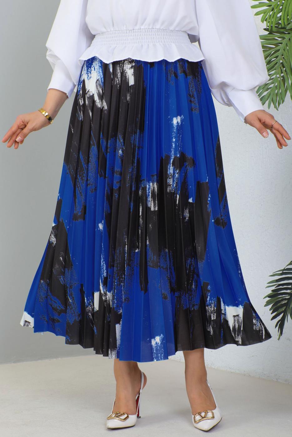 Vêtements hijab BLEU JUPE À MOTIFS T 3554