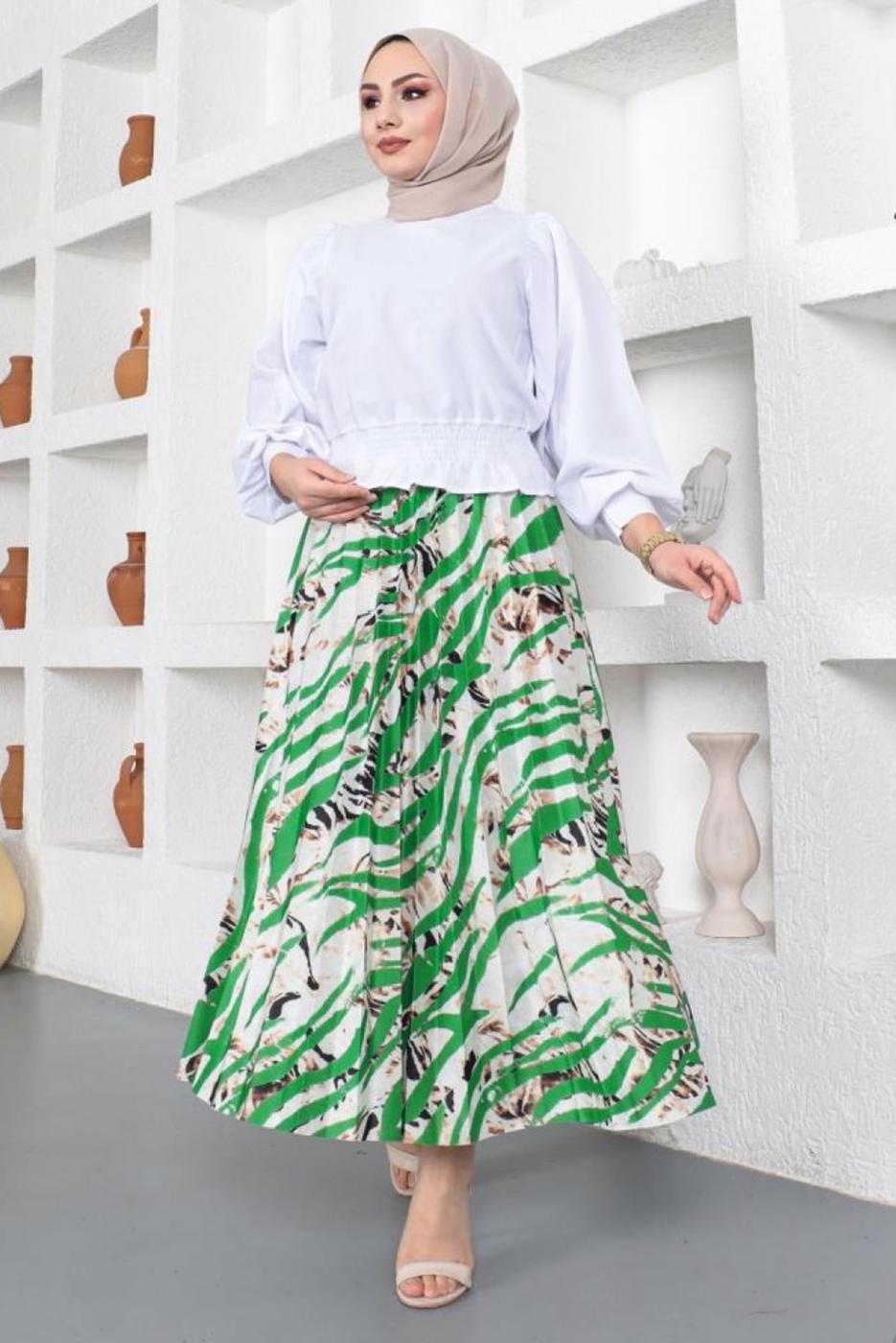 Vêtements hijab VERT JUPE À MOTIFS T 5245