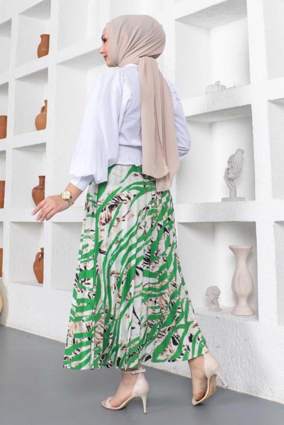 Vêtements hijab VERT JUPE À MOTIFS T 5245