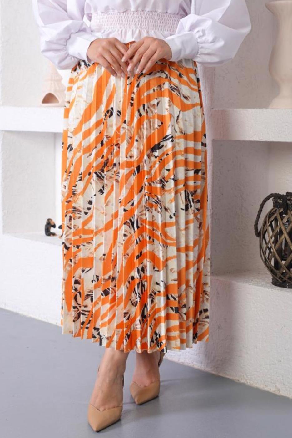 Vêtements hijab ORANGE JUPE À MOTIFS T 5245