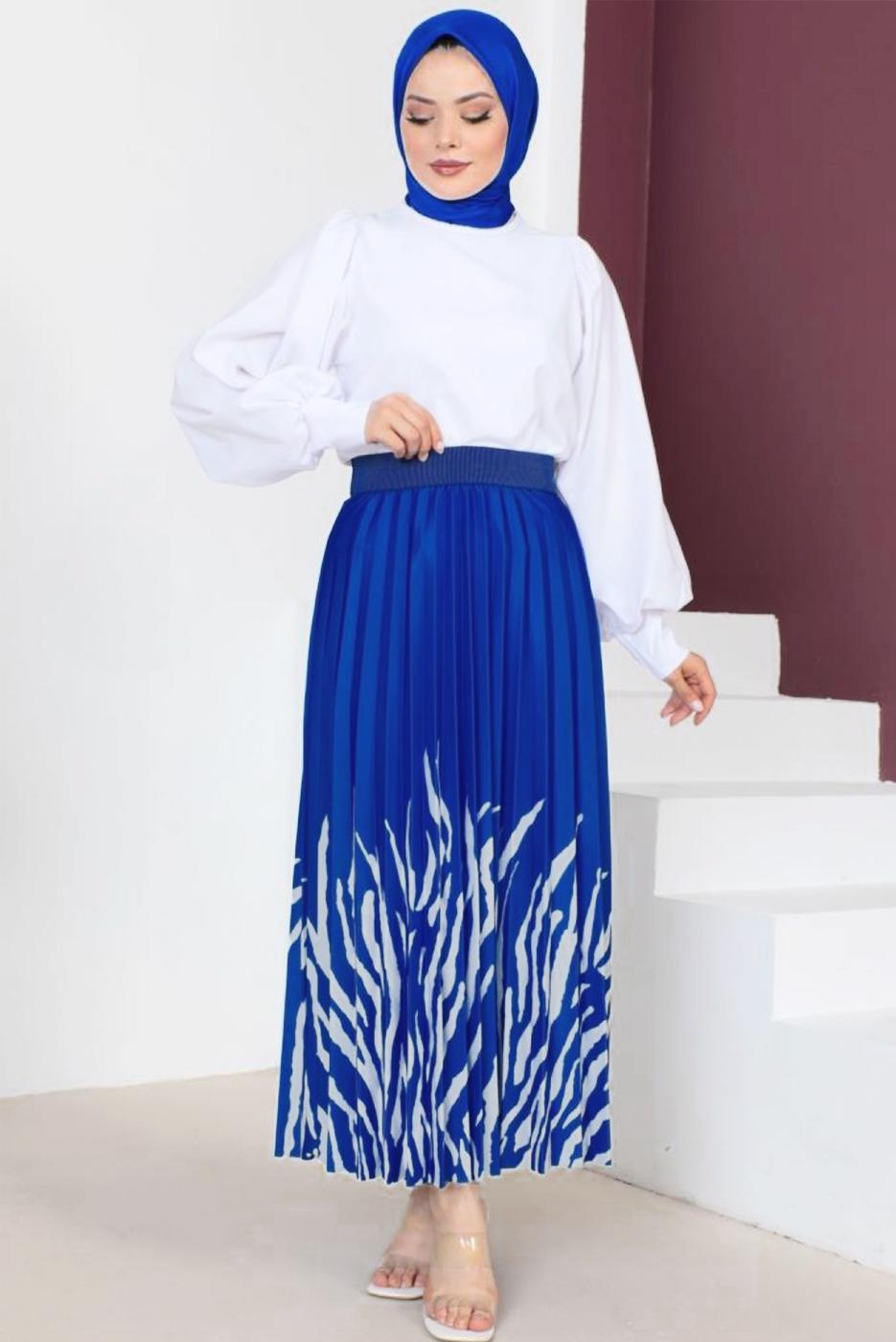 Vêtements hijab BLEU MARINE JUPE À MOTIFS T 6554