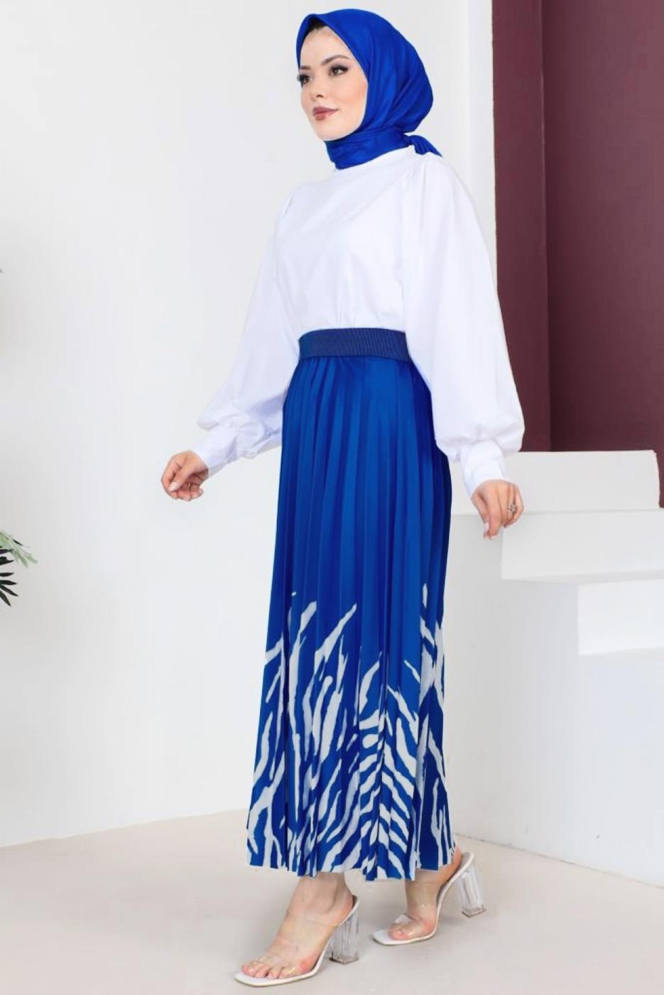 Vêtements hijab BLEU MARINE JUPE À MOTIFS T 6554