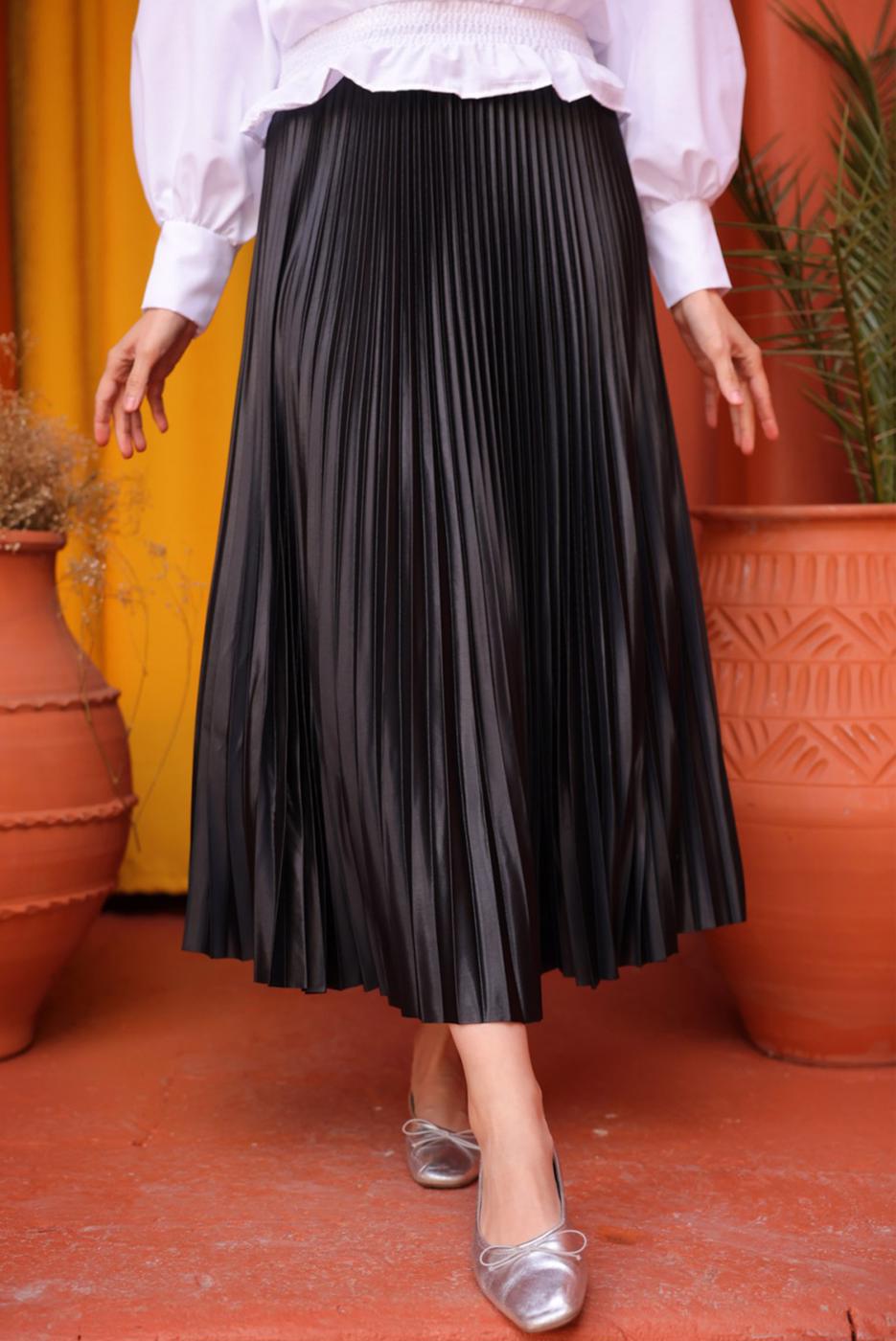 Vêtements hijab NOIR JUPE PLISSÉE T 9831