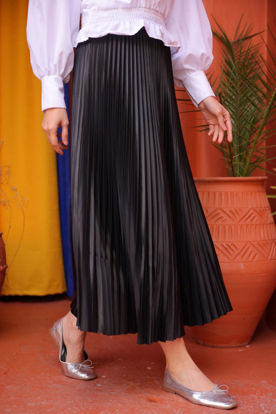 Vêtements hijab NOIR JUPE PLISSÉE T 9831