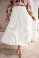 Tesettür giyim KREM PİLİSELİ ETEK T 9831