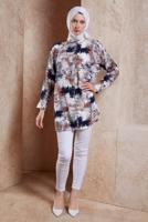 Tesettür giyim KAHVE PAMUKLU TESETTÜR TUNİK T 4741