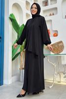 Tesettür giyim SİYAH FERMUARLI NAMAZ ELBİSESİ T 0106