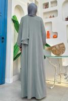 Tesettür giyim GRİ FERMUARLI NAMAZ ELBİSESİ T 0106