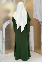 Tesettür giyim HAKİ YARASA KOL FERACE T 6002